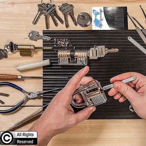15Pcs Pick Training Kit with Broken Key Remover, Tension Wrench Tool, Locksmith Extractor Tools Kit 1