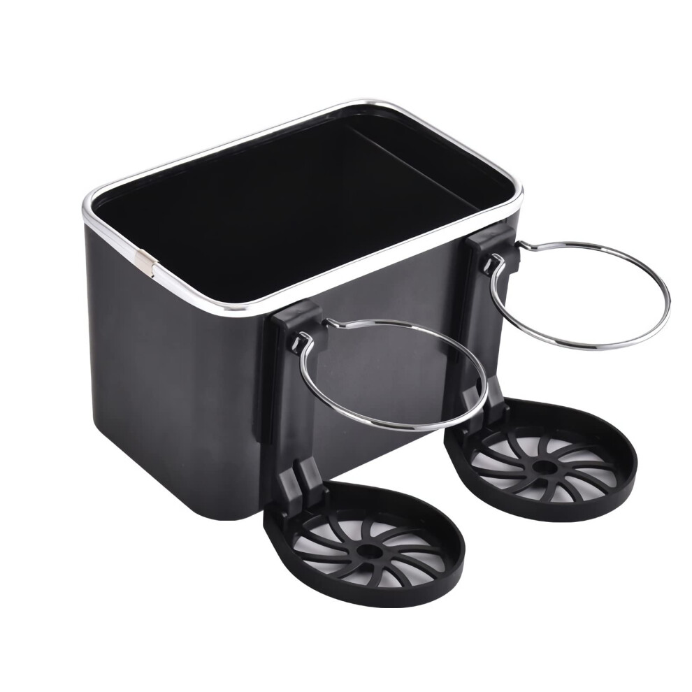 Multifunctional Car Armrest Storage Box With Cup Holder, Universal Foldable Organizer Tray For Car Seats - Black 9016109679987