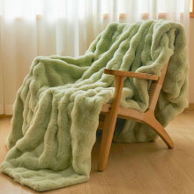 (Green, 200*230cm) Solid Color Blanket, 1 Count Double Layer Soft Comfortable Throw Blanket without Pillowcase, Warm Napping Blanket for Home Office Travel
