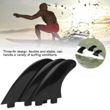 3 Stück PVC Surfbrett-Flossen Set Schwarz, Rechts, Mitte, Links, langlebig