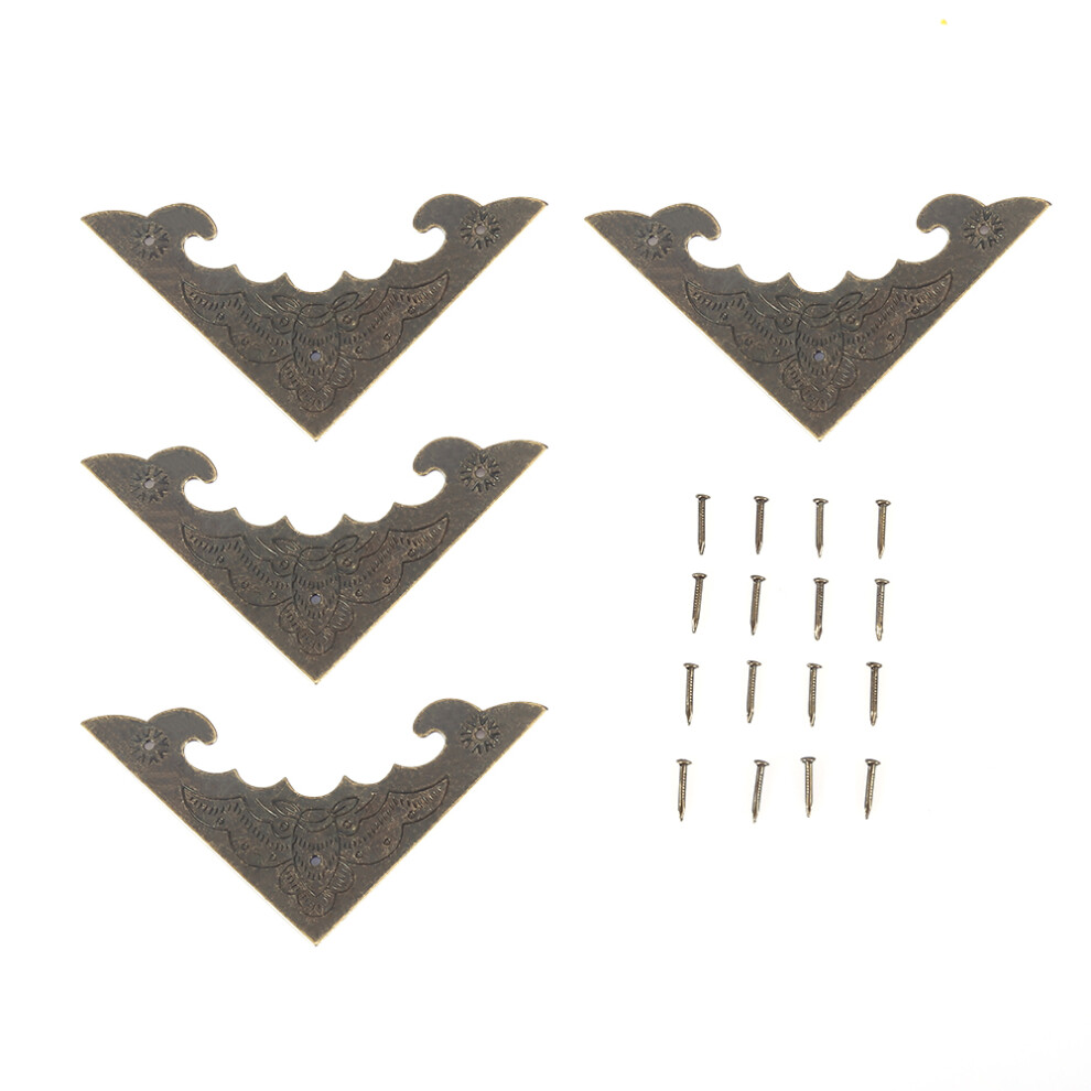 12Pcs Wood Box Jewelry Gift Case Corner Bronze