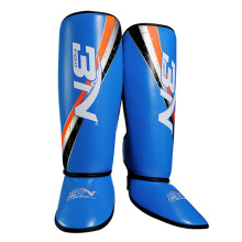 Children's Martial Arts Shin Guards, Muay Thai Shin Pads for Ages 3-6, Lightweight Instep Protection Gear, Blue S Size
