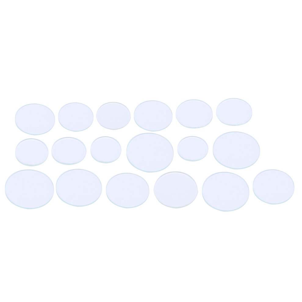 18Pcs Watch Glass Flat Crystal Transparent Lens