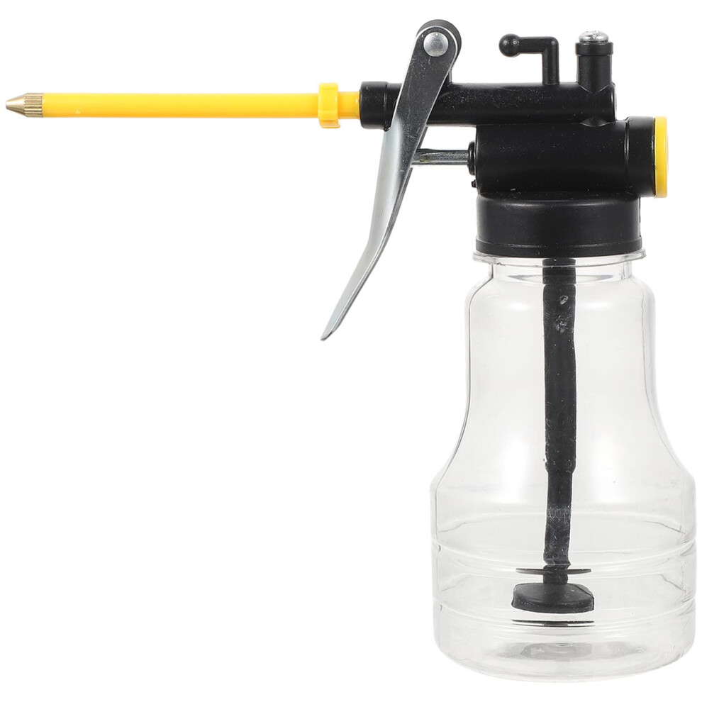 250M Oil Can Pump Oiler Manual Lubrication Tool With Nozzle For Refilling Visible Level Hose And Angle Design 6038364160645