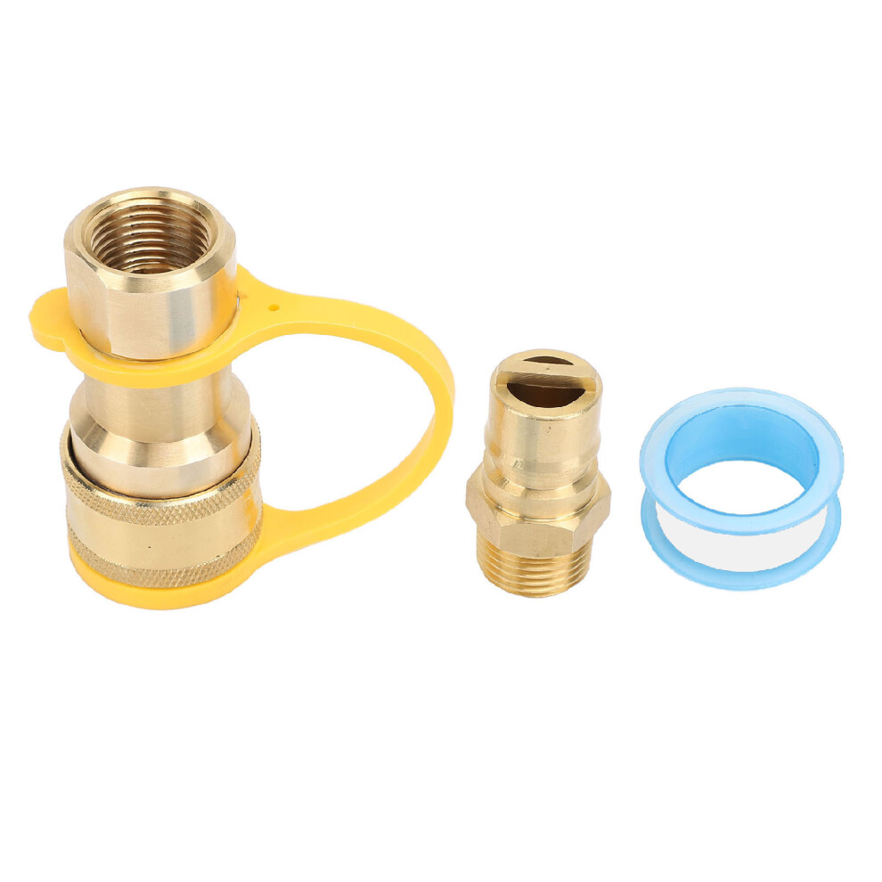 3Pcs Gas Quick Connect Fittings Brass 1/2In Gas 8320539918945