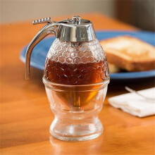 200ml Honey Dispenser Drip Free Acrylic Honey Jar Small Syrup Container with Easy Pour Design