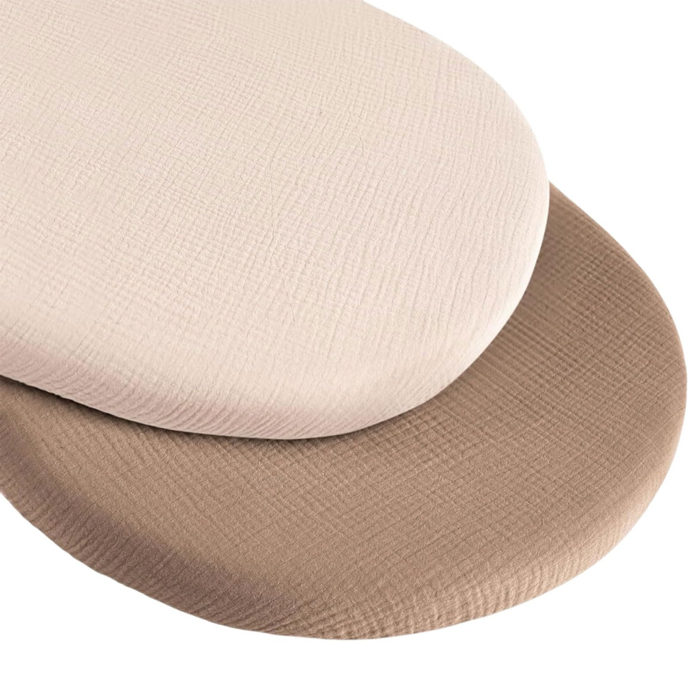 Stretchy Baby Pad Sheet For Cradle, Washable Fitted Bassinet Mattress Cover, Soft Cotton, Apricot Color, Size Light