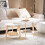 SoBuy Set van 2 Salontafels - Rubberhout - Wit 10