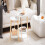 SoBuy Set van 2 Salontafels - Rubberhout - Wit 13
