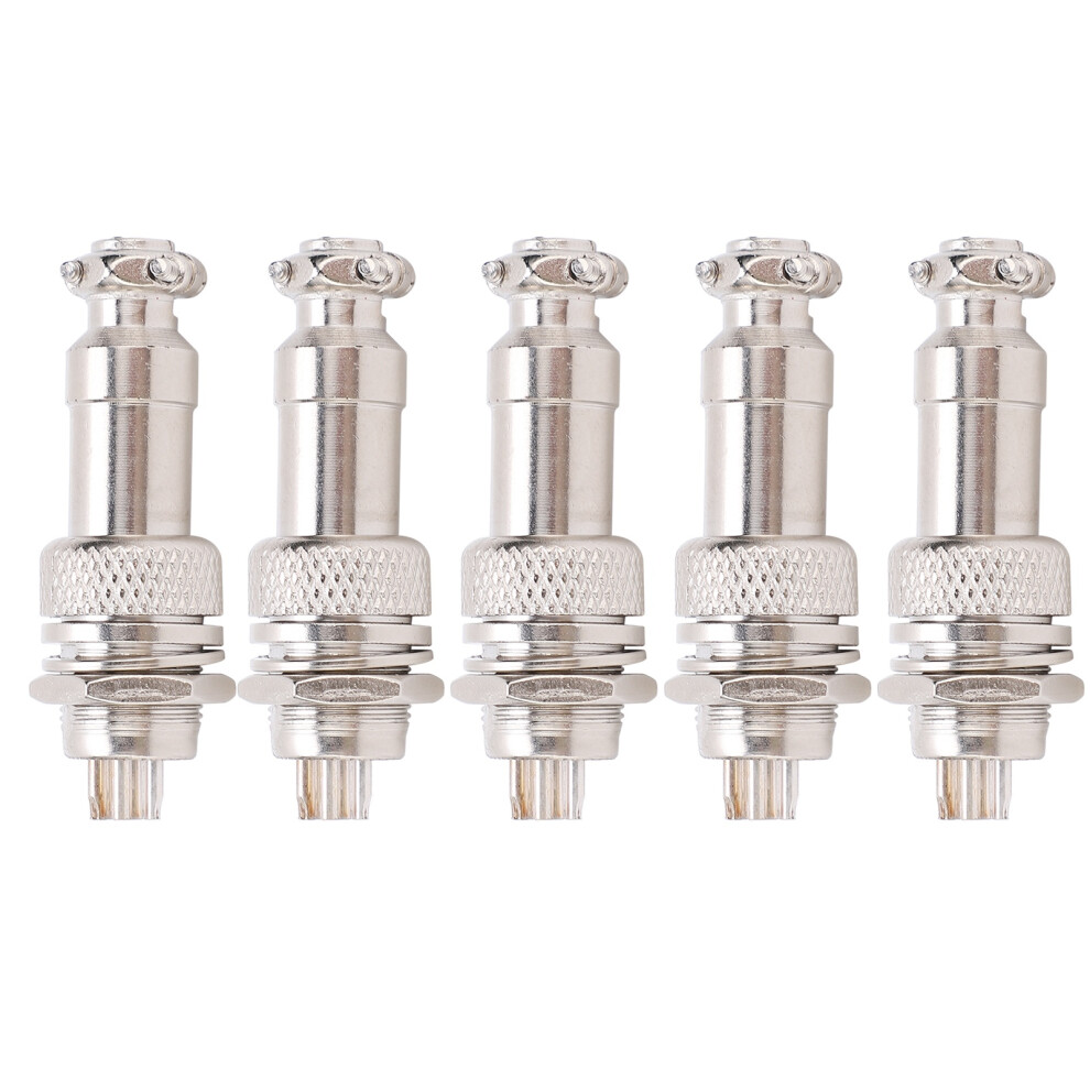 5Pcs Aviation Plug Connector Male Female Wire Silver