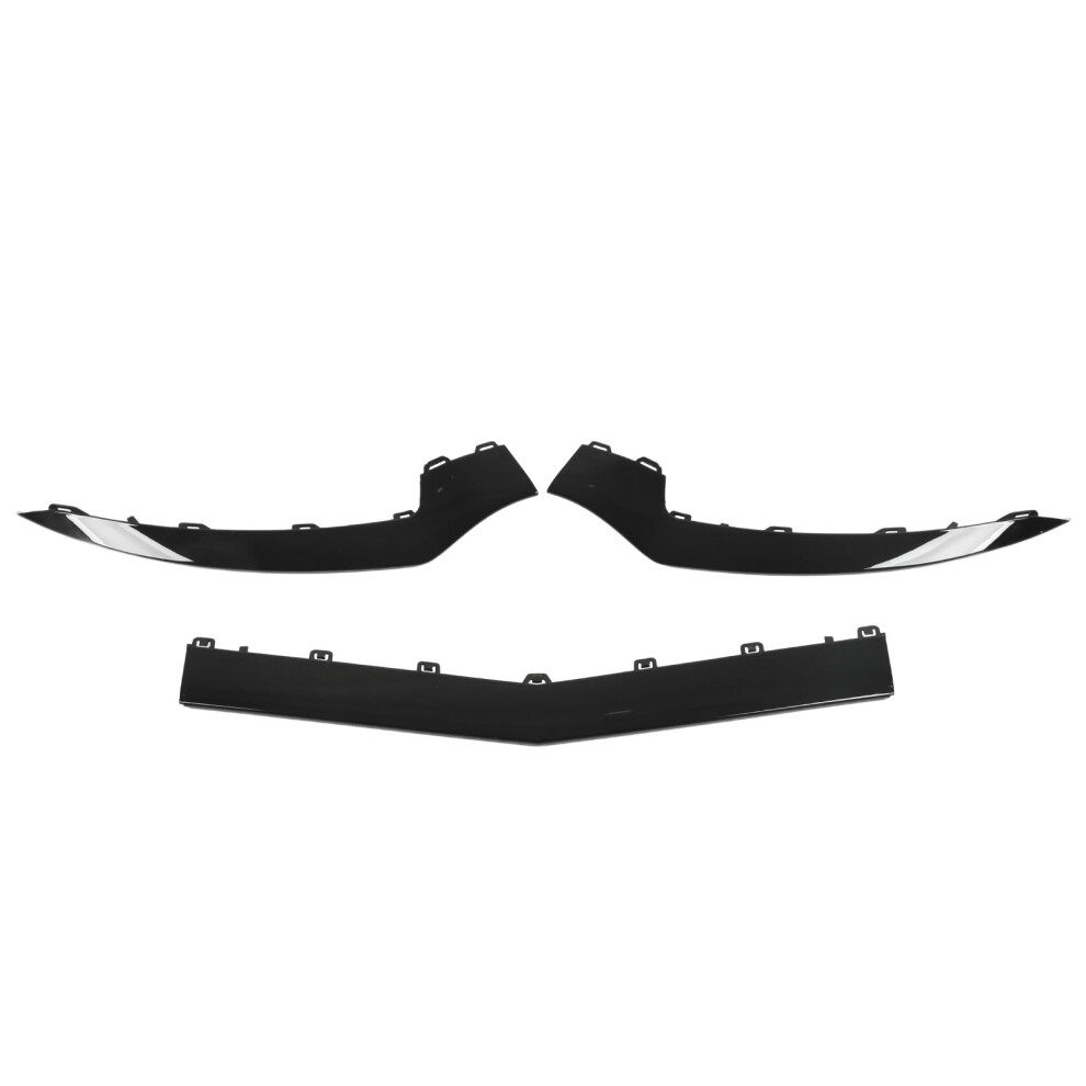 3Pcs Gloss Front Bumper Lower Trim Black 8320539919416