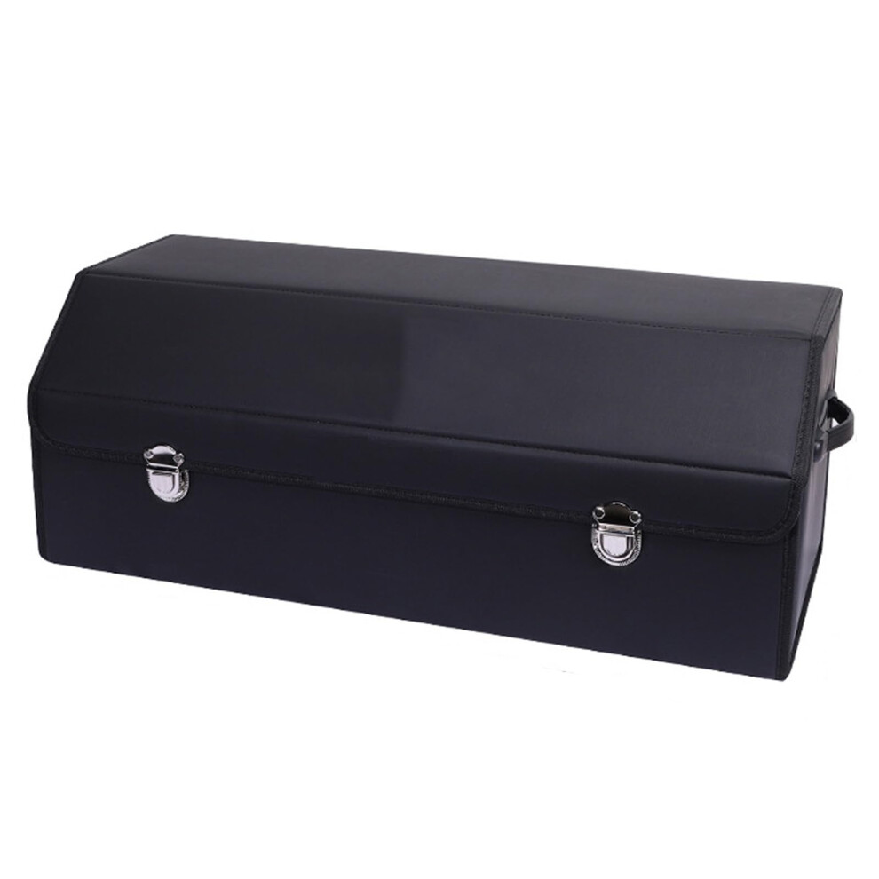 Car Trunk Organizer Extra Large Leather Collapsible Multi Compartment Waterproof Dust-Proof For Suv Sedan Home Camping Black 9084446765427