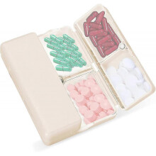 Daily pill storage box, 7-compartment portable pill box Travel pill storage box, [folding design] The pill box can hold a wallet pocket, which can hol