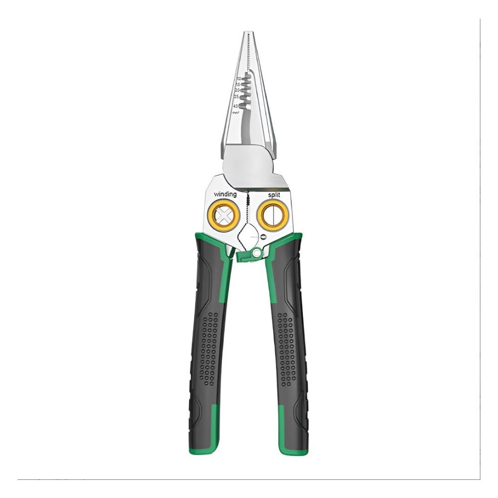 Wire Stripper 8-In-1 Tool With Voltage Tester, Crimping Pliers, Current Tester For Electricians - Green Color 9016109680938