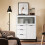 SoBuy Κονσόλα FSB94-W Λευκή 86x40x108cm με 3 Συρτάρια & 2 Πόρτες 15