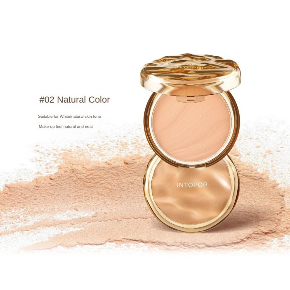 (color02) 1pc Breathable Makeup-locking Powder Cake Velvety Soft Mist Light And Clear-image-OPC-PKCBSGK-NEW