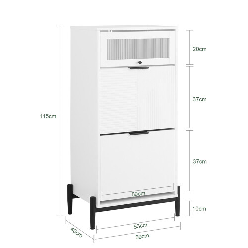 SoBuy Meuble à Chaussures Blanc FSB95-W 2