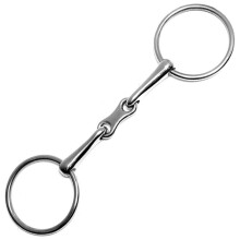 Thin French Link Loose Ring Snaffle Bit 4.5 Inch Stainless Steel Equestrian Tack for Horses
