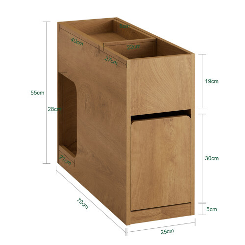 SoBuy Slim Side Table with Removable Tray & Drawer 2