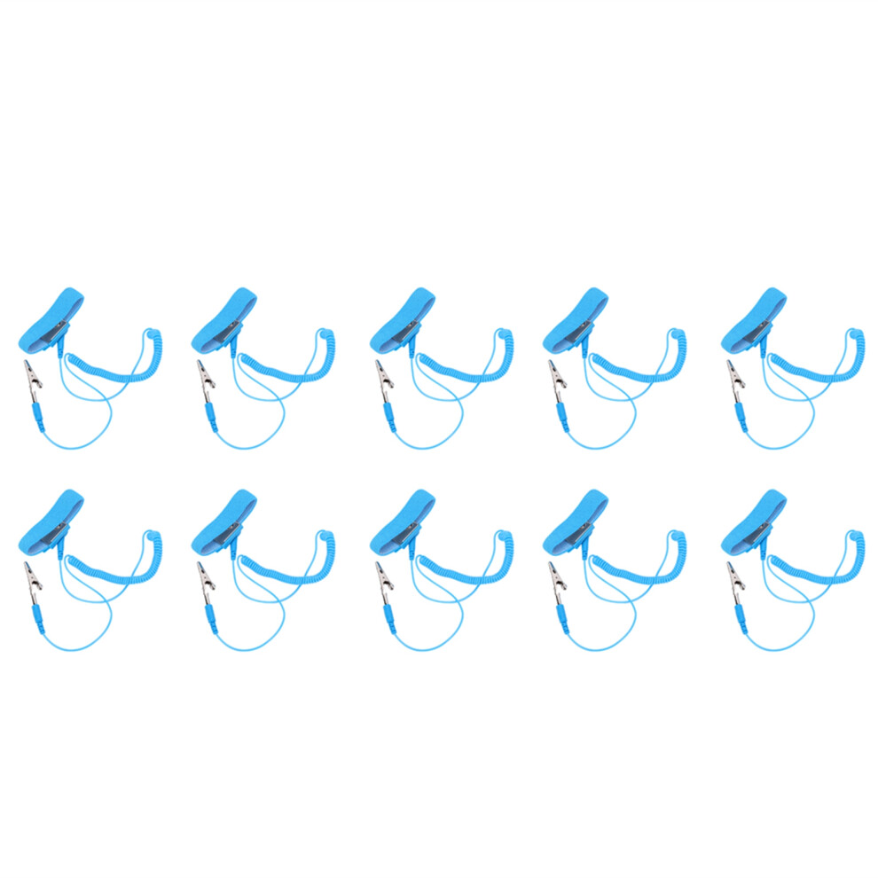 10Pcs PU Anti Static Wrist Strap Elastic