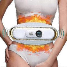 (White) Portable Abdominal Fat Burning Massage Hot Belt for Men and Women