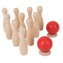 Wooden Bowling Game for Adults - Indoor Outdoor Interactive Play, Smooth Safe Design, Educational Hand Eye Coordination Activity