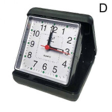 (Black) Alarm Clock Portable No Tick Snooze Silent Small Bedside Clocks