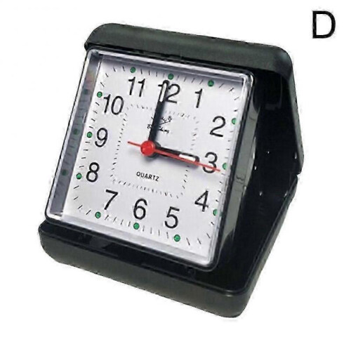 (Black) Alarm Clock Portable No Tick Snooze Silent Small Bedside Clocks