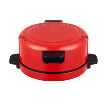 Electric Pizza Oven 12-Inch Desktop Arabic Bread Maker with Automatic Temperature Control 250 Quick Heating Red