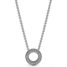 Pandora Jewelry Pandora Heart Cubic Zirconia Necklace Sterling Silver, 18 Inch
