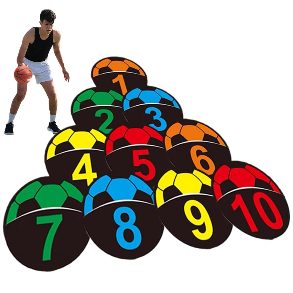 Basketball Spot Marker - Numbered Training Markers, Flat Number Points for Coaching, Durable Sports Training Equipment-image-OPC-PKCBVWR-NEW