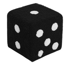 Foot Stool Cube Stool 20x20x20cm Black Soft Comfortable Furry Footrest Solid Wood Sturdy Base for Living Room Bedroom