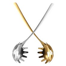Stainless Steel Noodle Scoop Pasta Spoon Set, Lightweight Spaghetti Server and Kitchen Strainer, Durable Noodle Filter
