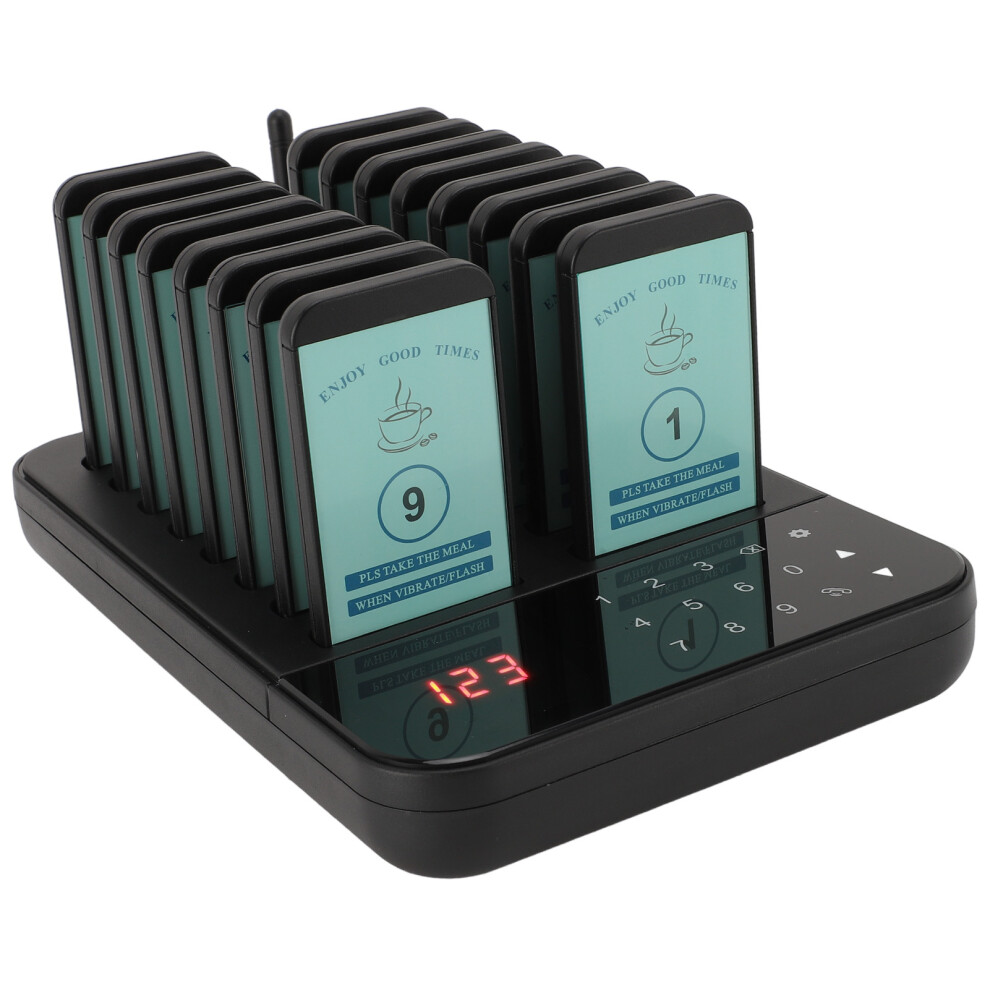 Wireless Pager System 16 Pagers, 500m Range, Vibration & Buzzer-image-OPC-PKCBXFN-NEW