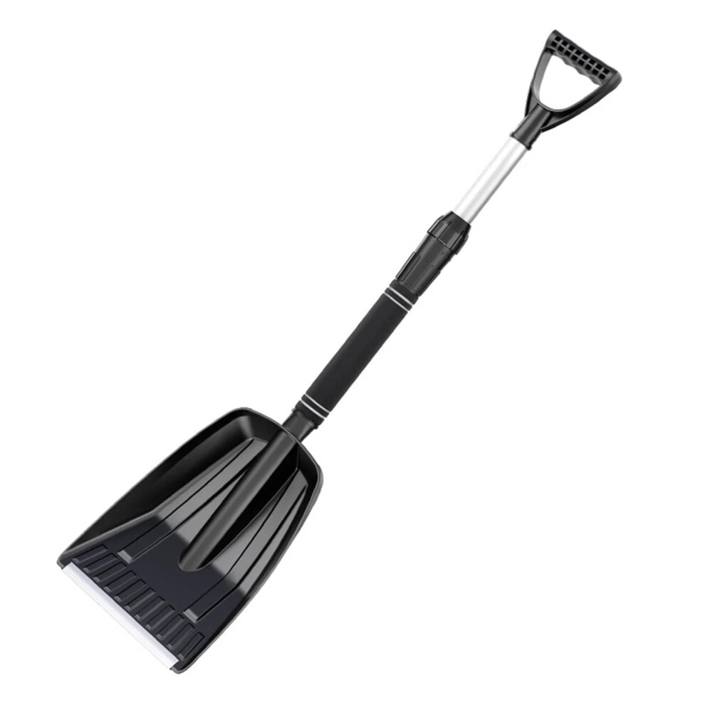 Snow Shovel Portable Large Capacity Emergency Aluminum Alloy Snow Scraper Detachable For Car Truck Suv Black 6038364162595