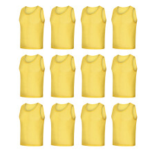 12Pcs Practice Athletic Pinnies Team-Yellow Adult version