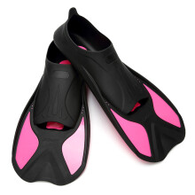 Scubas Diving Gear Full Foot Short Silicone Fins-Rose red M
