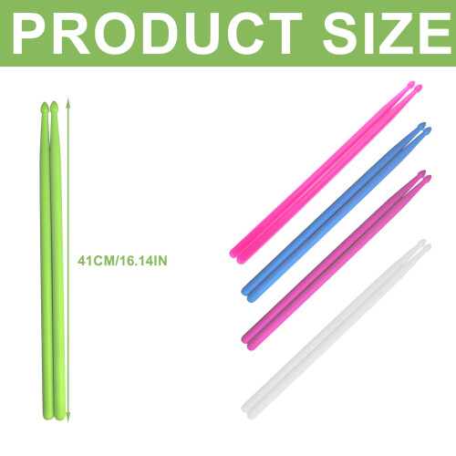 Nylon 5A Drumsticks Luminous Light Up Drum Sticks-Green 2
