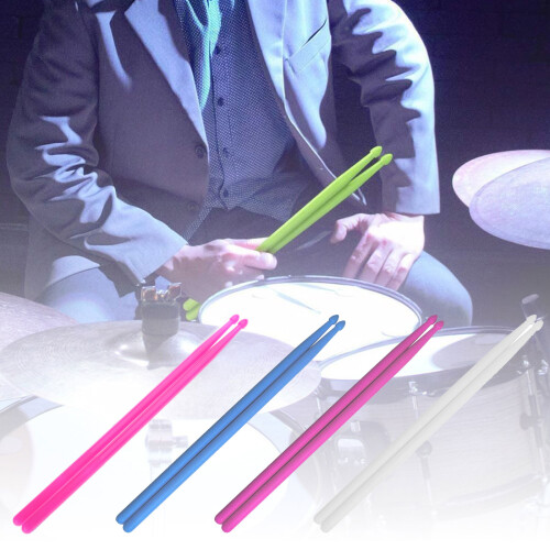 Lightweight 5A Nylon Drumsticks NonSlip Luminous Light Up-White 2