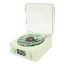 Vintage Green Bluetooth Record Player with 4 Modes, 1500mAh Battery