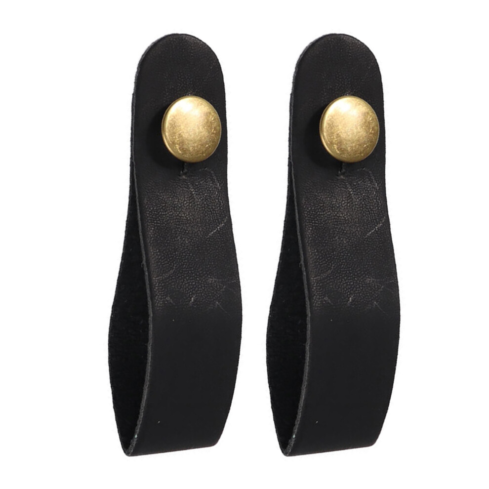 2Pcs Leather Guitar Head Strap Hook Guitar Neck Strap-Black-image-OPC-PKCBZVY-NEW