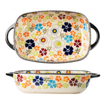 Lasagna Pans Ceramic Baking Dish Oven Safe Microwave Safe Rectangular Dish with Handles Multiple Sizes 1830ml Capacity
