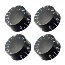 4Pcs Guitar Knobs Replacement Bass Effect-black white text