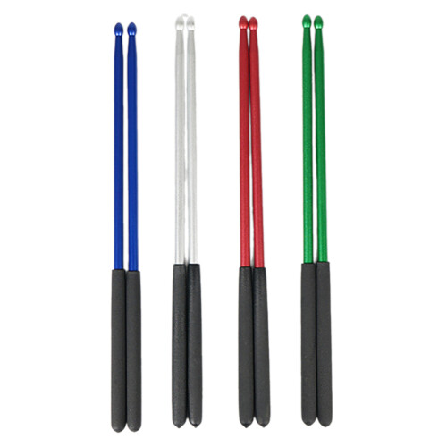 1 Pair 5A Drum Stick Nonslip Universals Drumsticks-Silver 1