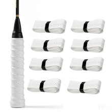 8Pcs Sweat Absorption Tennis Rackets Grip Badmintons-White
