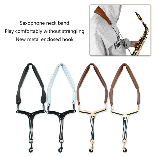 Comfortable Saxophone Harnesses Leathers Padded-Sky Blue 2