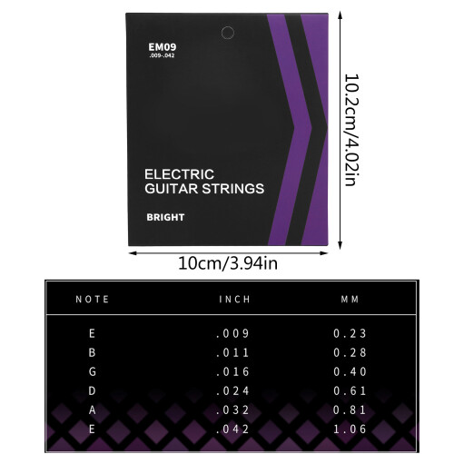 6Pcs Electric Guitar Strings .009-.042 Guitar Strings Easy to 2