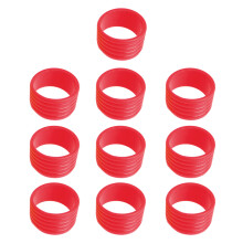 10Pcs Tennis Racket Silicone Racquet Grip Rings Racket Band-Red