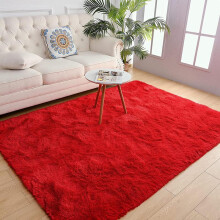 (Red, 62.9in*78.7in/160cm*200cm) Plain Fuzzy Home Decor Rugs, 1 Count Cozy Corner Non-slip Soft Washable Area Rug for Decor, Durable Decorative Carpet for Living Room