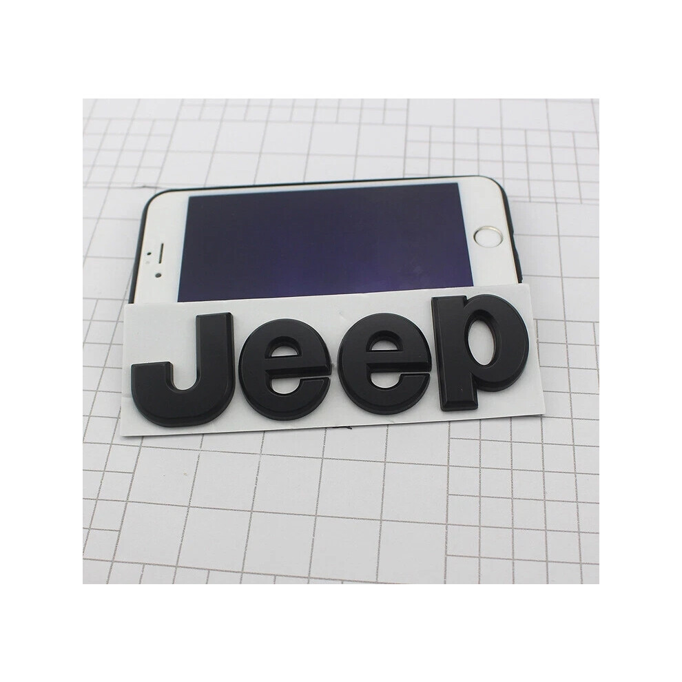 Car Metal Badge Trunk Bonnet Emblem For Jeep Cherokee Wrangler Renegade Black